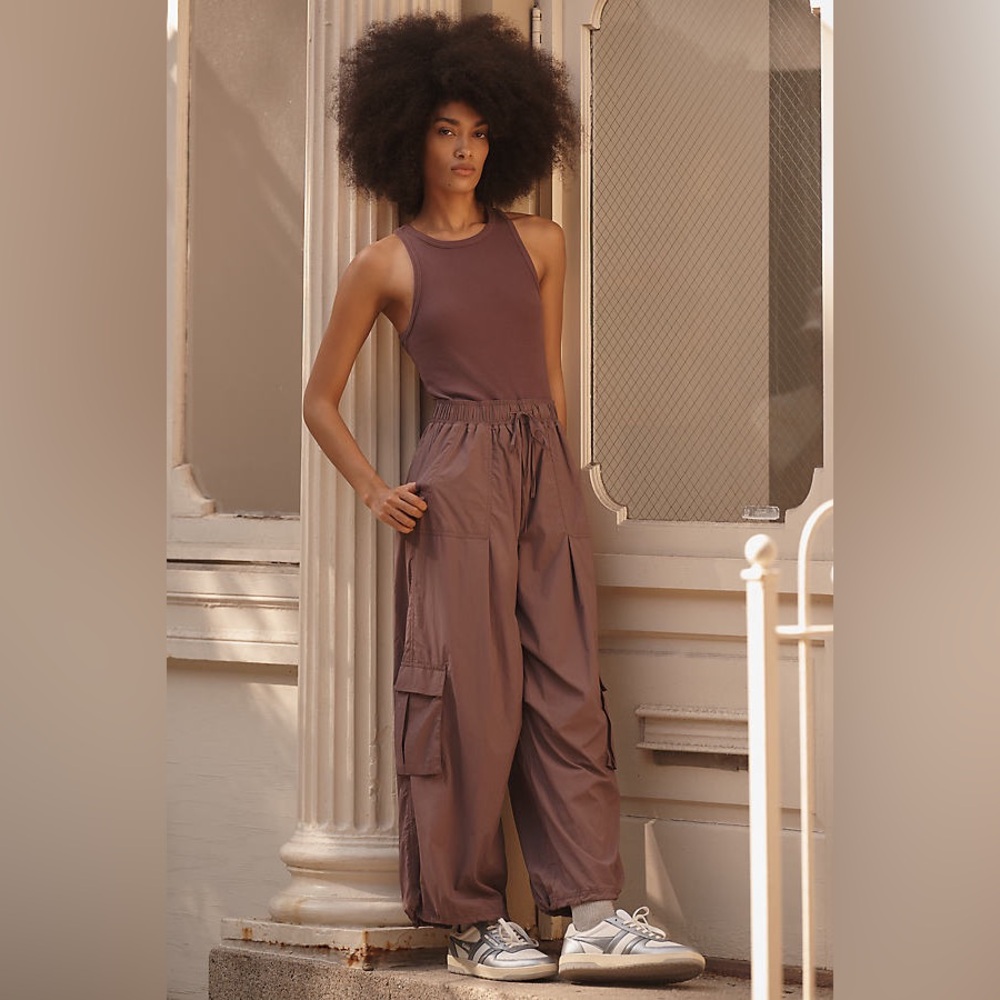 ANTHRO DAILY PRACTICE $120 MESSA SLEEVELESS JUMPSUIT• PURPLE
